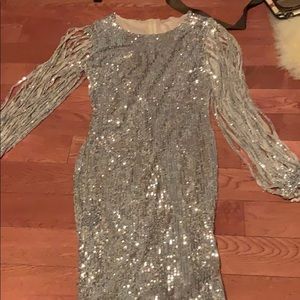 sparkly silver dress